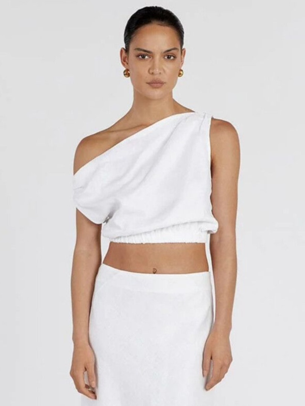 DISSH Cass White Linen Crop Top - Size 6